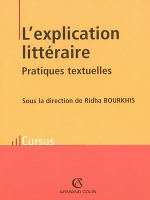 cover image of L'explication littéraire